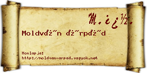 Moldván Árpád névjegykártya
