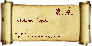 Moldván Árpád névjegykártya